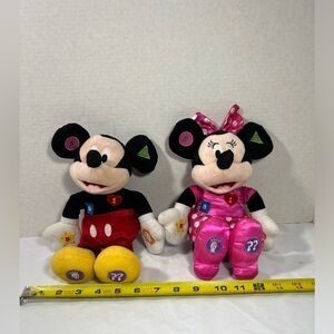 Disney Minnie & Mickey Mouse Counting Talking 12" Plush Soft Toy Stuffed Animal